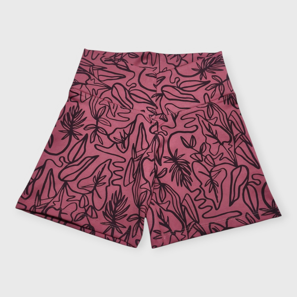 Short Rosa Oscuro Hojas Talla S