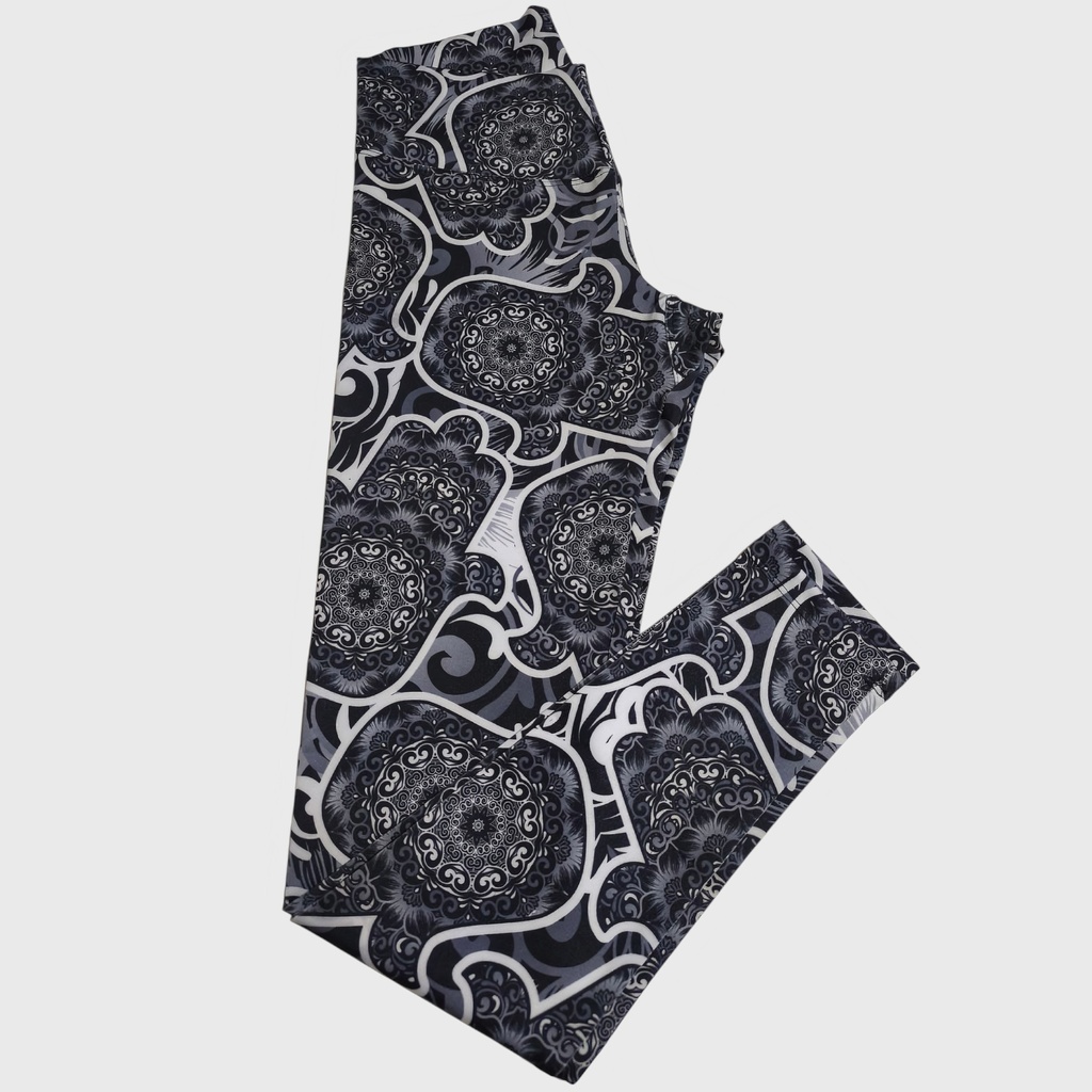 Legging Mandala Blanco Negro Talla M